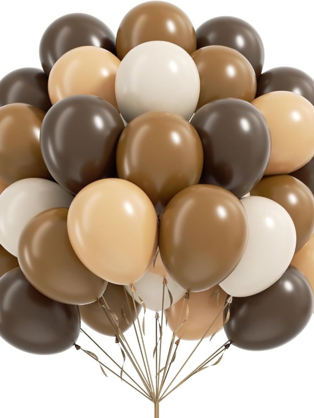 60pcs Brown Balloons with 12inch Dark Brown Coffee Nude Sand White Balloons